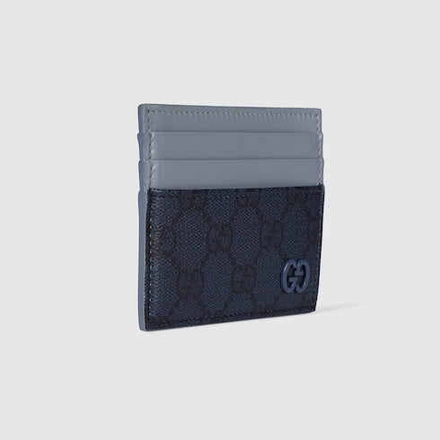 GUCCI Dusty Blue Trim GG Card Case image 1
