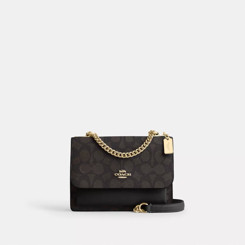 COACH Mini Klare Crossbody Bag In Signature Canvas - Gold/Walnut/Black image 0