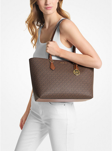 MICHAEL KORS  Sheila Large Signature Logo Tote Bag - Brown image 2