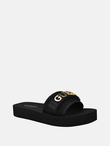 GUESS Peers Logo Slide Sandals - Black image 2