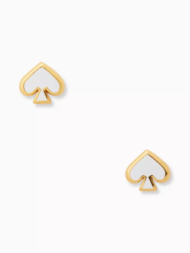 KATE SPADE  Everyday Spade Enamel Studs - White image 0