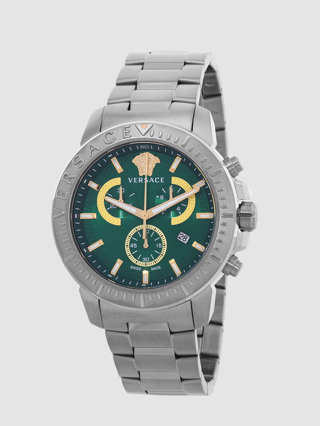 VERSACE New Chrono Chronograph Quartz Green Dial Men's Watch image 0