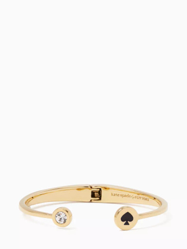 KATE SPADE  Spot The Spade Open Hinge Bangle - Black image 0