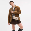 COACH Hailey Flap Bag In Signature Canvas - Silver/Sand/Taupe image 0