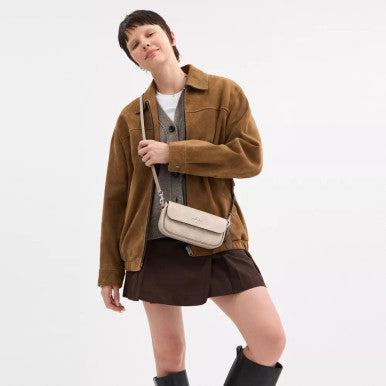 COACH Hailey Flap Bag In Signature Canvas - Silver/Sand/Taupe image 0