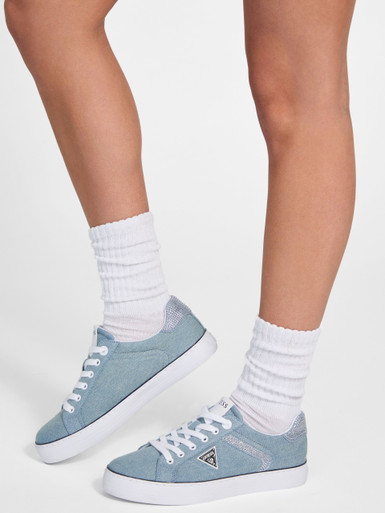 GUESS Lins Rhinestone Low-Top Denim Sneakers image 4
