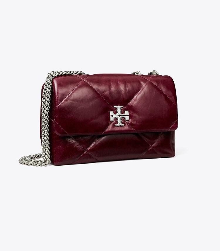 [AT DELHI] TORY BURCH Small Kira Diamond Quilt Distressed Shoulder Bag - Dark Carmine image 4