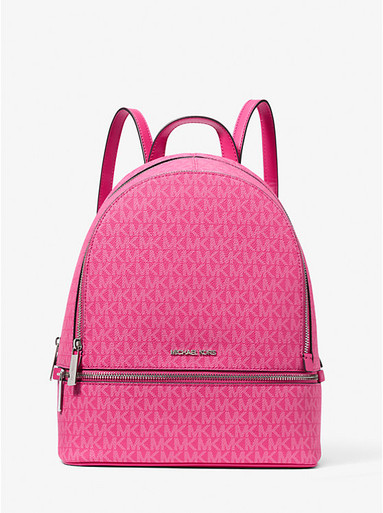 MICHAEL KORS  Rhea Medium Color-Block Signature Logo Backpack - Pitaya image 3