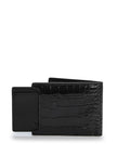 Guess Croc-Embossed Bifold Wallet - Black image 1