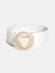 GUESS Round Rhinestone Logo Belt - White image 2