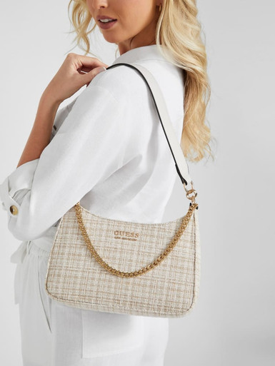 GUESS Curtin Top-Zip Tweed Shoulder Bag image 2