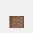 COACH Id  Billfold Wallet In Signature Canvas - Tan/Black image