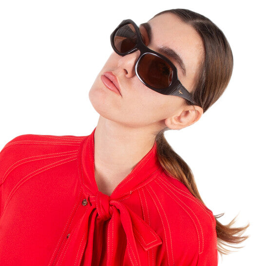 SALVATORE FERRAGAMO Salvatore Brown Wrap Ladies Sunglasses (Arriving In Delhi) image 1