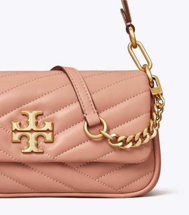 TORY BURCH  Small Kira Chevron Flap Shoulder Bag - Meadow Sweet / Rolled Gold image 2