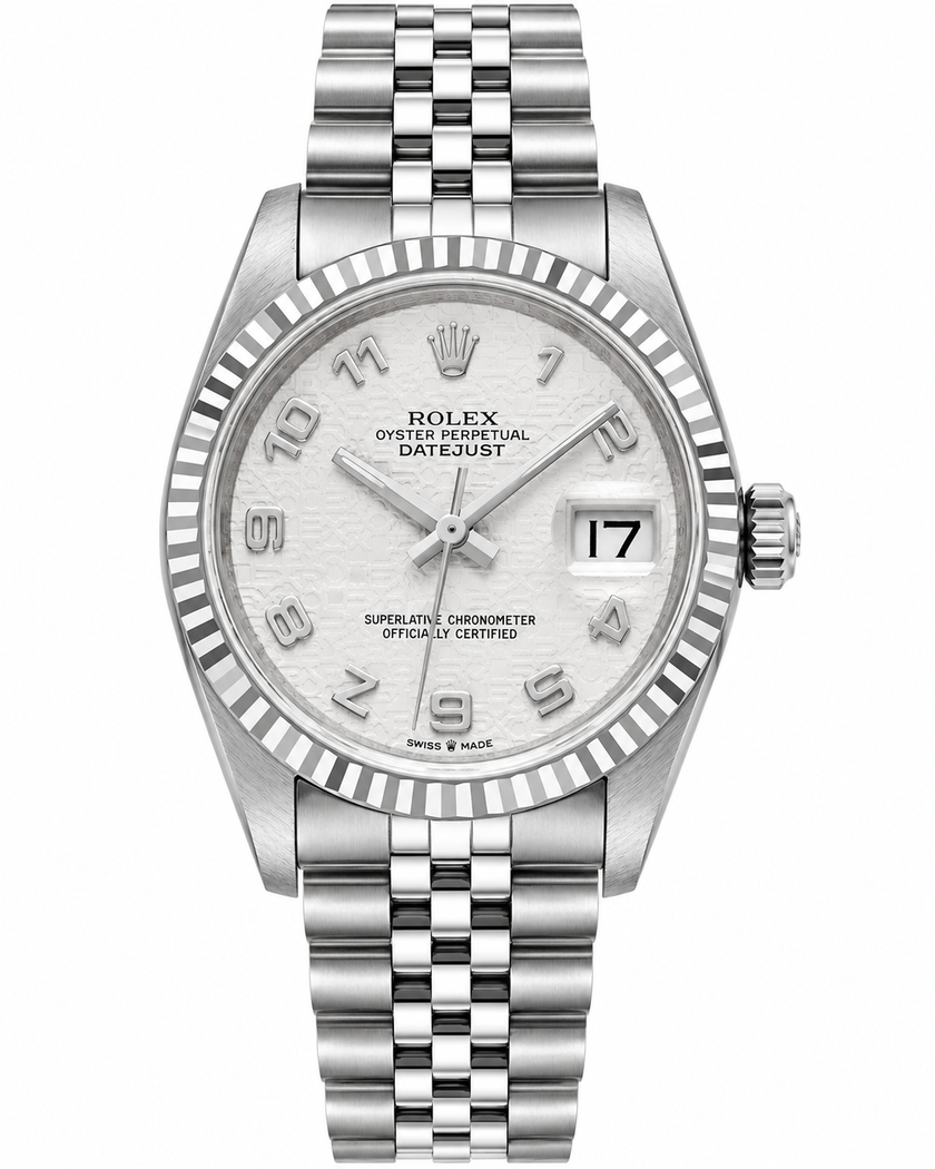 [Store Display] ROLEX Datejust Ivory Computer Arabic White Gold Stainless Steel 31 mm