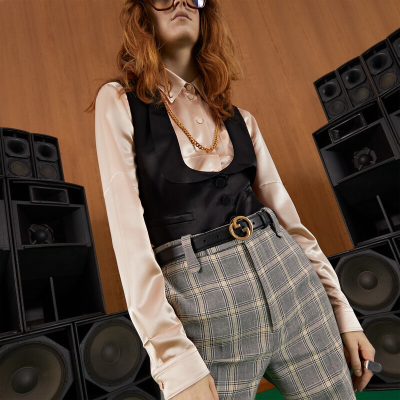 GUCCI Blondie Black Leather Belt - 75 image