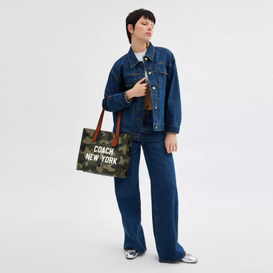 COACH Relay Tote Bag 34 With Camo Print And Coach Graphic image 0