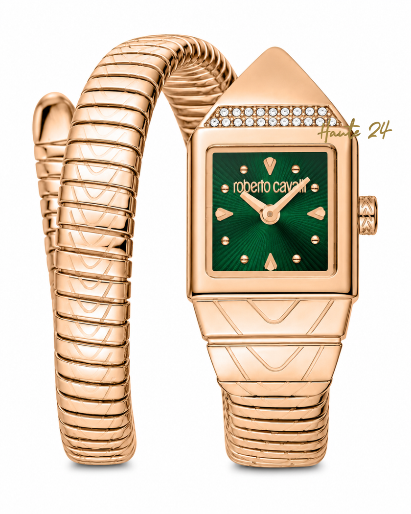 ROBERTO CAVALLI Snake Core Green Dial Ladies Watch