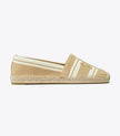 TORY BURCH Double T Jacquard Espadrille - Cammello  Ash White image 0