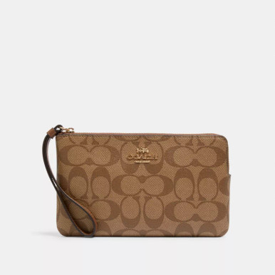 COACH Large Corner Zip Wristlet In Signature Canvas image 3
