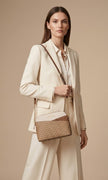[AT DELHI]  MICHAEL KORS  Jet Set Travel Medium Color-Block Signature Logo Crossbody Bag - Camel Mlt image 1