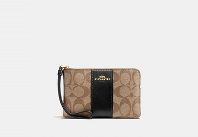 Corner Zip Wristlet In Signature Canvas image 24