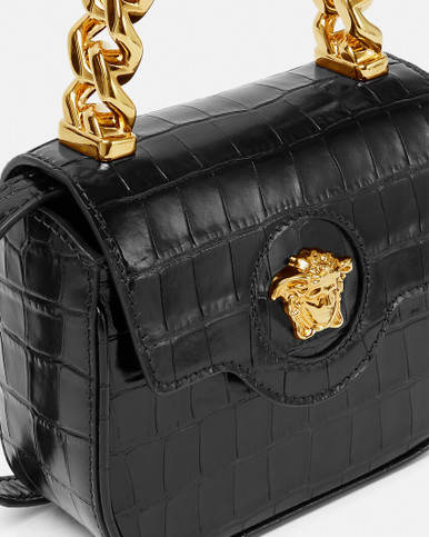 VERSACE La Medusa Mini Croc-effect Bag image 3