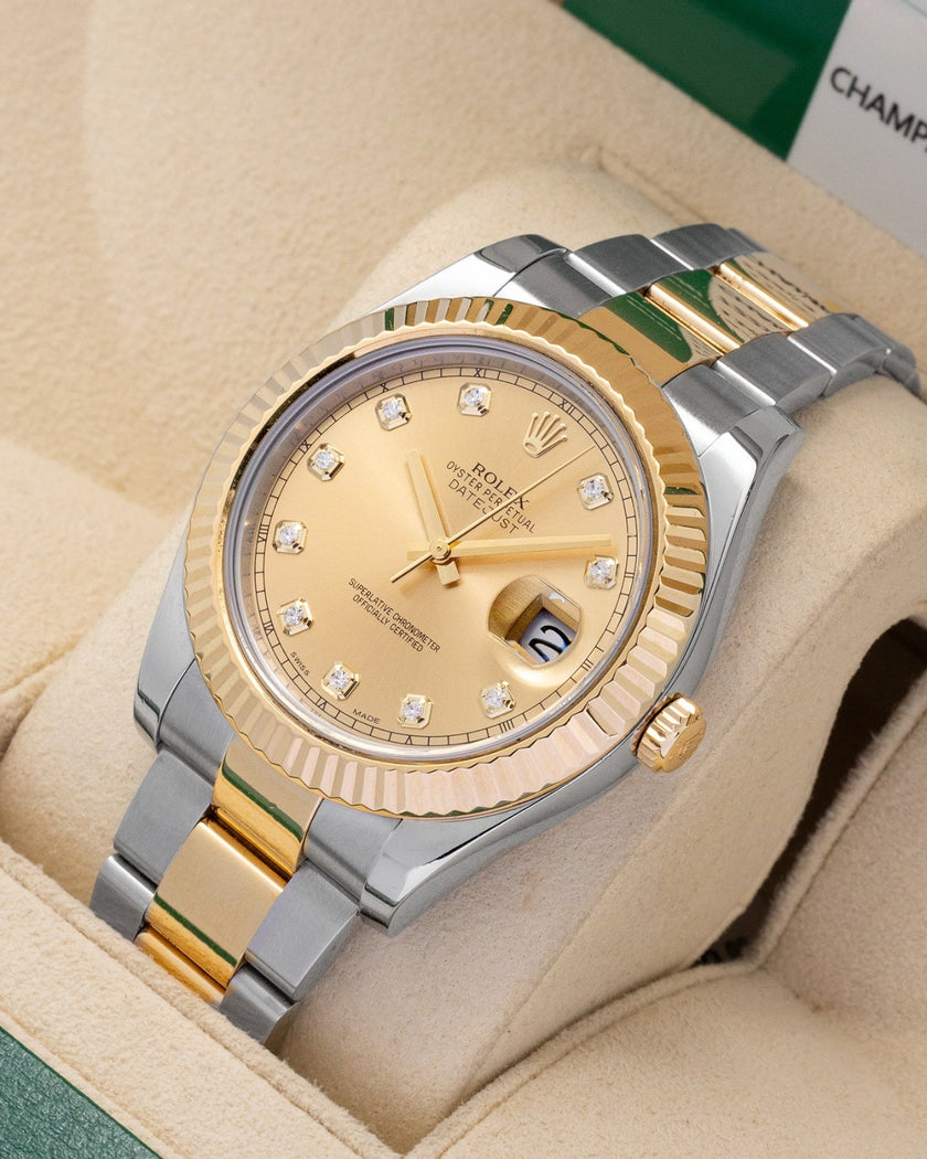 [Store Display] Rolex Datejust 41 116333 Champagne Diamond Dial 41 mm