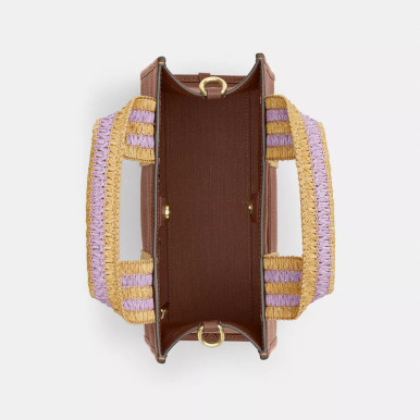 COACH Smith Tote Bag 24 - Gold/Redwood Multi image 3
