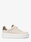 [AT DELHI] MICHAEL KORS Romey Metallic Two-Tone Signature Logo Platform Sneaker - Vanilla image 2