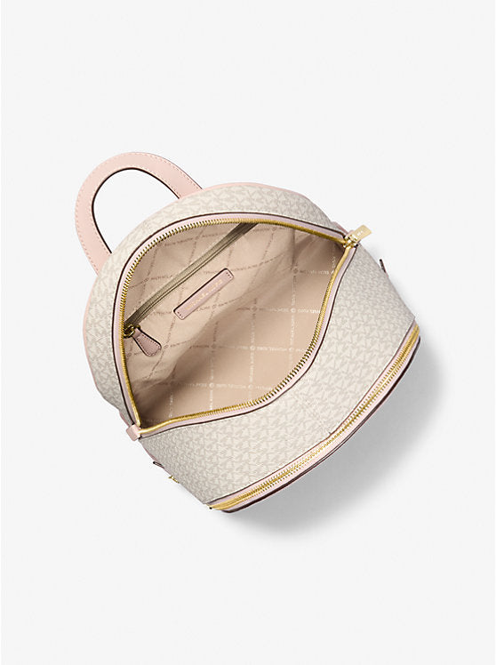 MICHAEL KORS Rhea Medium Color-Block Signature Logo Backpack - Pwd Blsh Mlt image 2