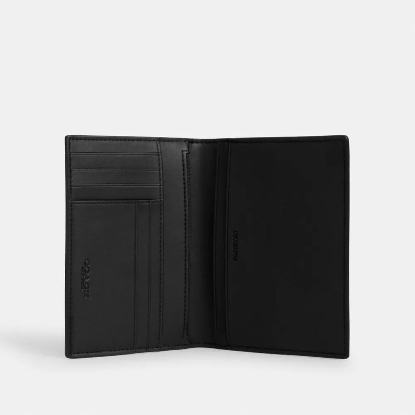 COACH Passport Card Case In Signature Canvas - Gunmetal/Charcoal/Black image 2
