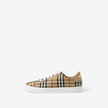 BURBERRY Check and Leather Sneakers image 2