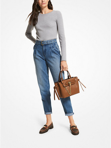 MICHAEL KORS Hamilton Legacy Small Leather Belted Satchel image 1
