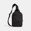 COACH Racer Sling Pack In Signature - Gunmetal/Charcoal/Black image 3
