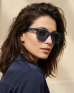 SALVATORE FERRAGAMO Blue Square Ladies Sunglasses (Arriving In Delhi) image 1
