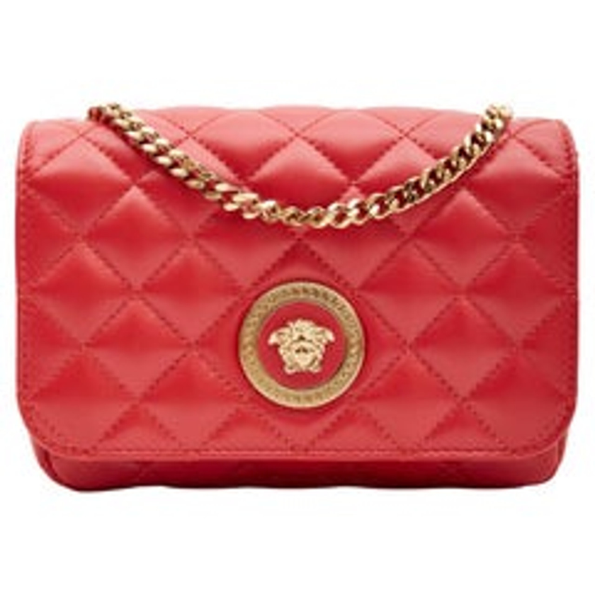 Medusa Nappa Quilted Leather Chain Crossbody - Red image