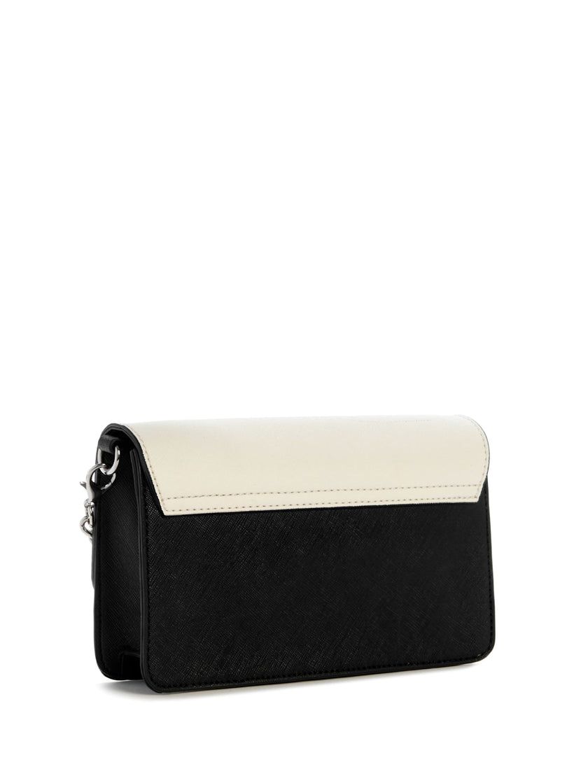 Guess Indira Color-Block Fold-Over Mini Crossbody - Black/White image 2