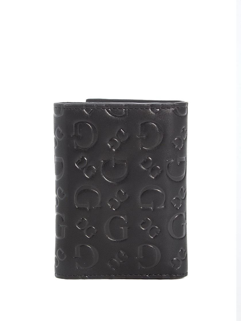 Guess Debossed Logo Trifold Wallet - Black image 2