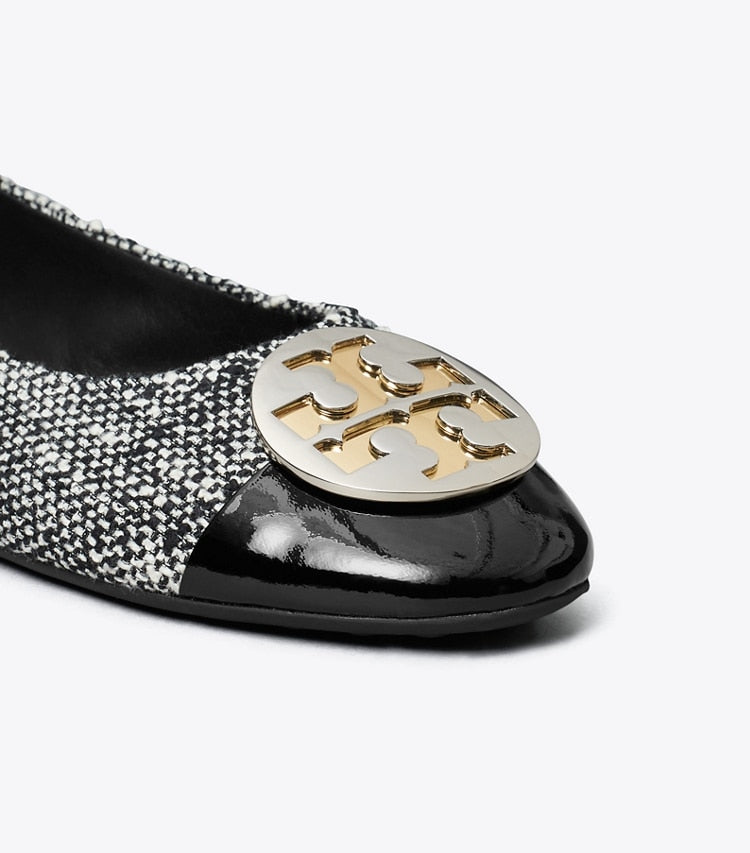 TORY BURCH Claire Cap-toe Ballet - Perfect Black / New Ivory image 3