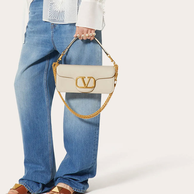 [AT DELHI] VALENTINO Loco Calfskin Shoulder Bag - Ivory image 1