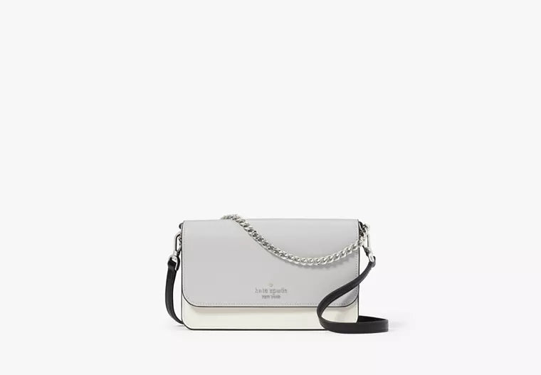 KATE SPADE Madison Willow Mini Flap Crossbody -  Platinum Grey Multi ( Arriving In Delhi ) image 0