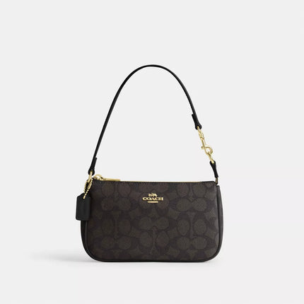 COACH Nolita 19 In Signature Canvas - Gold/Walnut/Black image 0