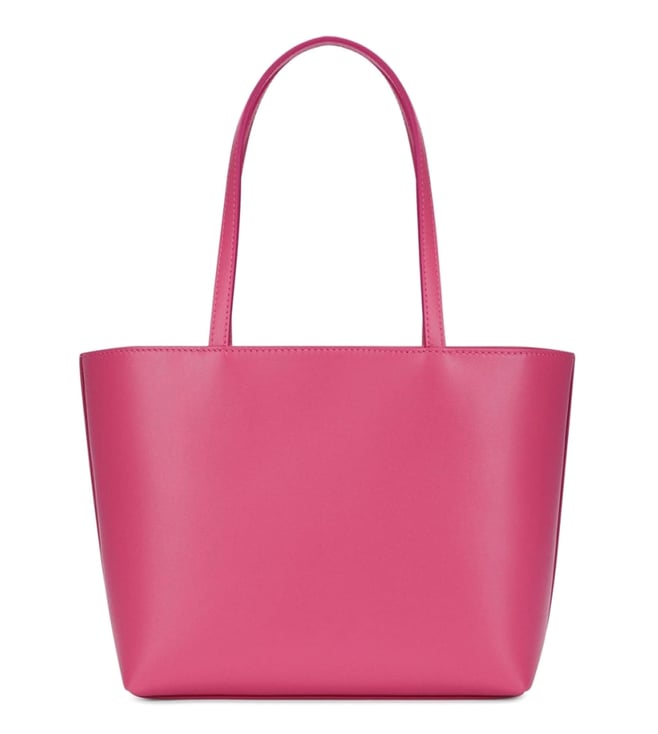 [AT DELHI] DOLCE & GABBANA Pink Logo Leather Tote Bag image 3