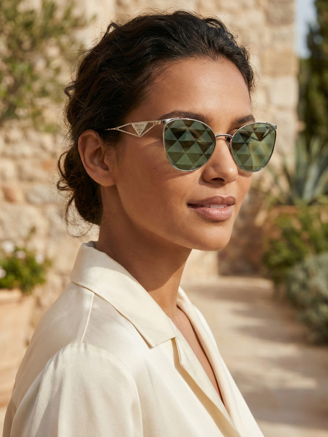 [AT DELHI] PRADA spr50z 59 Silver Sunglasses image 0