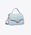 TORY BURCH Small Robinson Spazzolato Top-handle Bag -  Pale Blue image 1
