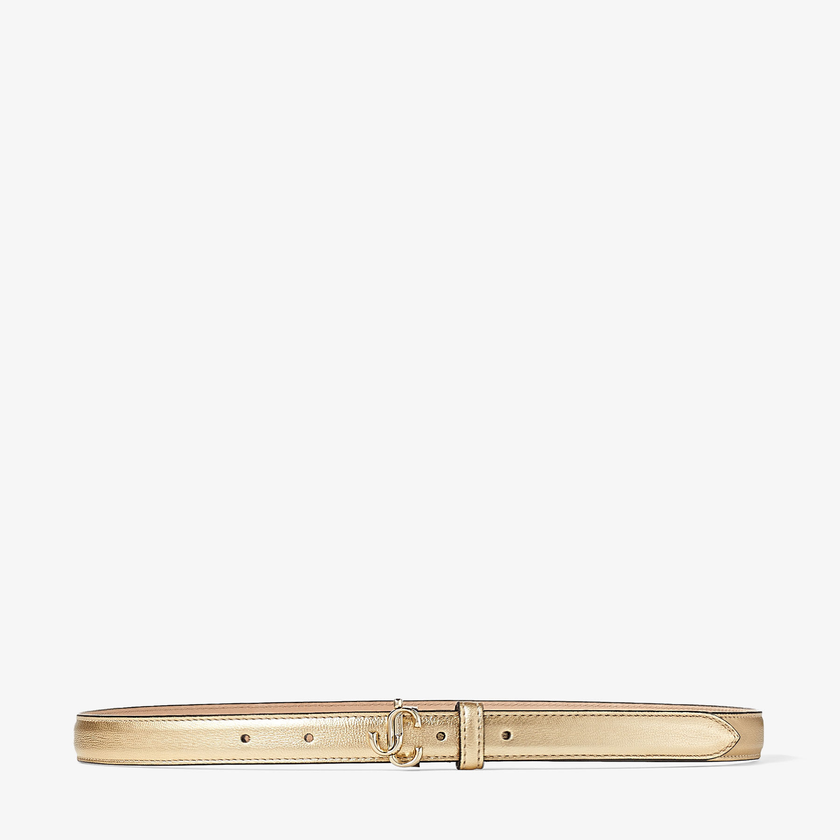 JIMMY CHOO Mini Helina Metallic Nappa Leather Belt - Gold - 80 image