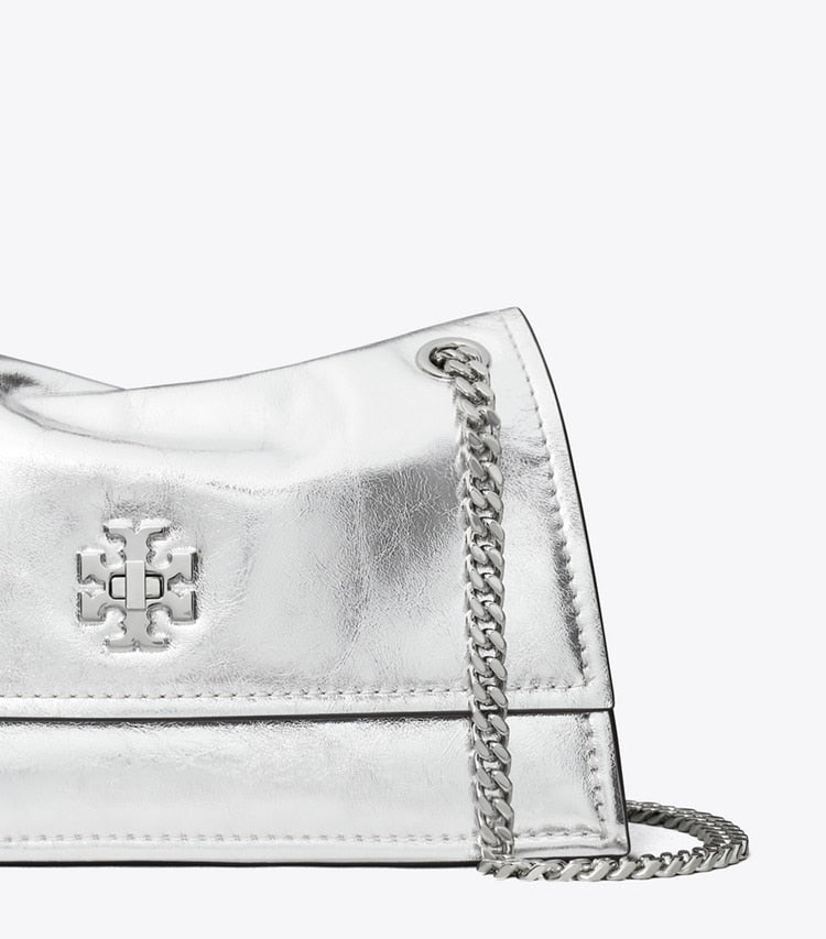 [AT DELHI] TORY BURCH Mini Kira Turnlock Metallic Shoulder Bag - Silver image 2