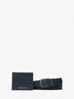 [AT DELHI] MICHAEL KORS Signature Logo Billfold Wallet and Belt Gift Set - Admrl-Plblue image 0