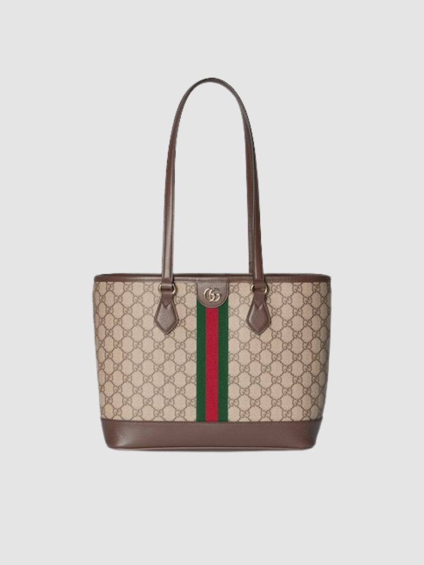 GUCCI Ophidia Medium-sized Tote Bag - Beige And Dark Brown image 0